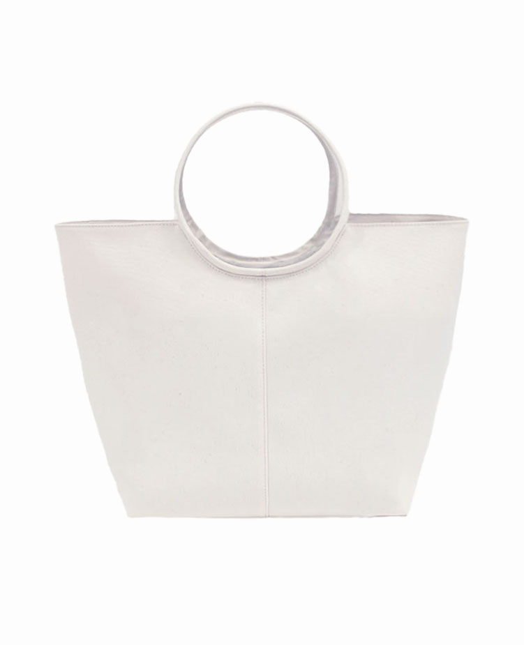 ninew Tete tote bag — Natural & Matcha Peach color, back view